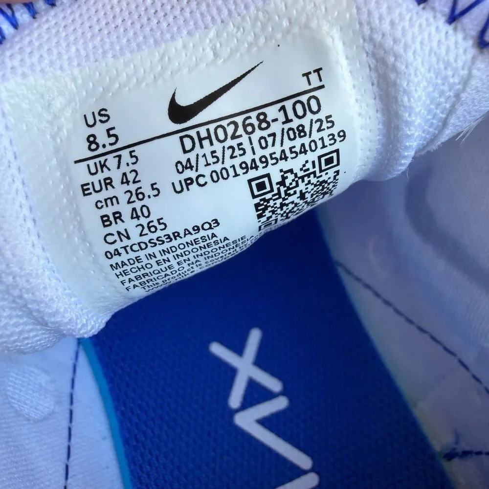 Nike Men's Air Max 270 Mesh Lace Up Athletic Shoes White Racer Blue Size 8.5 NEW